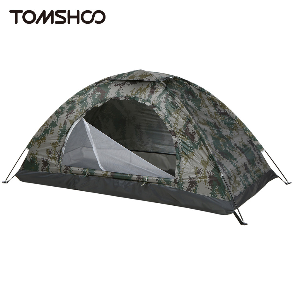 Tomshoo 1/2 Person Ultralight Camping Tent Single Layer Portable Hiking Tent Anti-UV CoatingUPF30+fo
