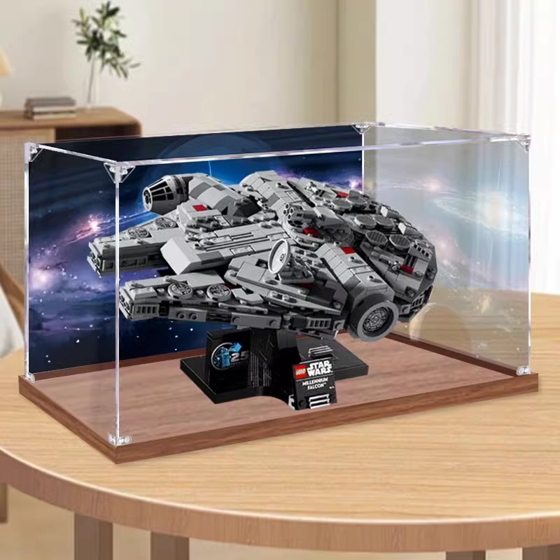 Millennium Falcon Starship กล่องแสดงอะคริลิคเหมาะสําหรับ 75375 กล่องเก็บของรูปป้องกันฝุ่นโปร่งใส
