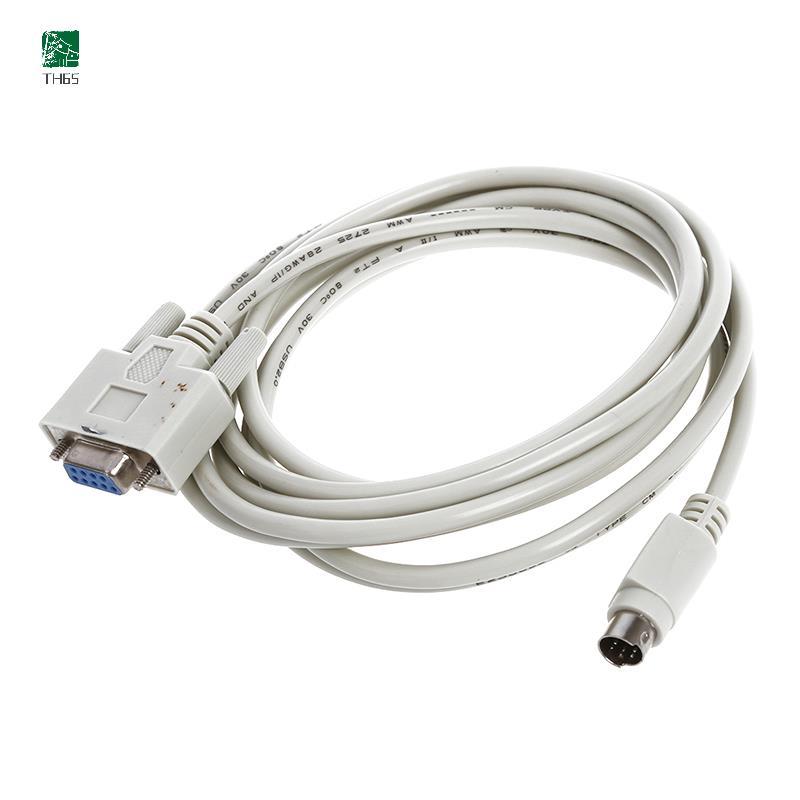 DB9P ถึง 8P Mini Din RS232 ดาวน์โหลดสายสีขาว 8.2 Ft สําหรับ PLC -EH