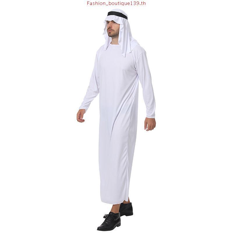ผู้ใหญ่ Sheik ชุดแฟนซีเครื่องแต่งกายผู้ชายสไตล์อิสลาม Robe ฮาโลวีนตลก Tycoon ชุดคอสเพลย์ Party Carni