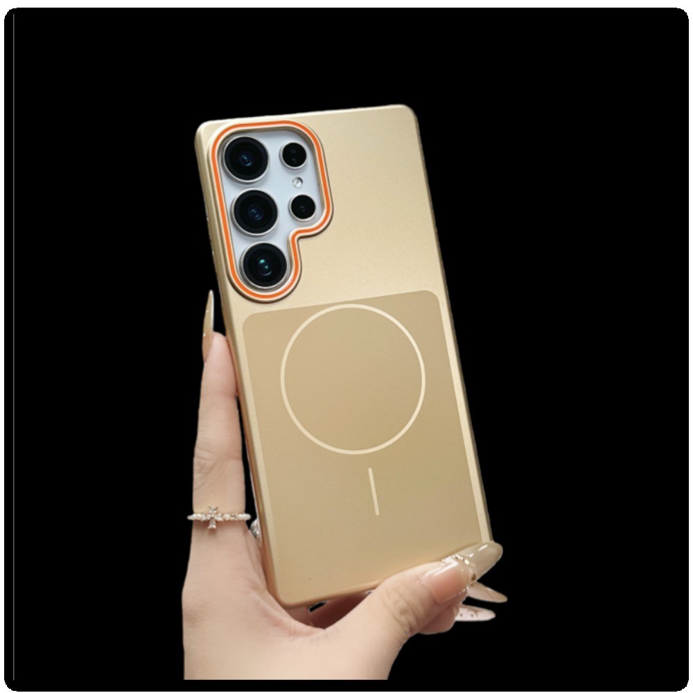 Luxury Matte Metallic Paint เคสโทรศัพท์แม่เหล็กสําหรับ Samsung Galaxy S26 S23 S24 S25 FE Ultra Plus Hard PC ฝาหลัง - รูปที่ 4
