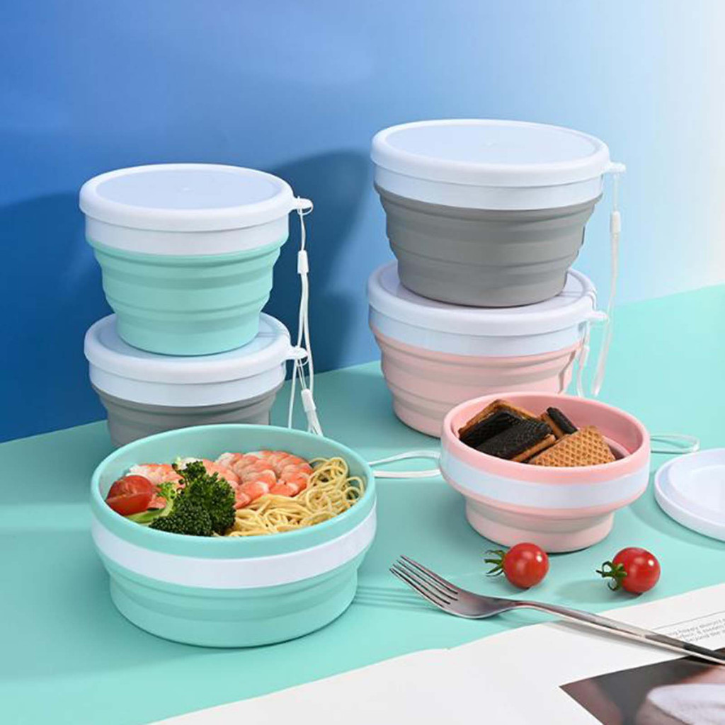 【SayTH✨1-3 วัน】ชามพับได้ซิลิโคน-ภาชนะใส่อาหารแบบพกพาแบบใช้ซ้ําได้เกรดอาหาร-มัลติฟังก์ชั่นกะทัดรัดทนความร้อนใช้กว้างแคมป์ปิ้งจานสลัดเดินทาง - รูปที่ 6