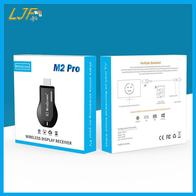 LJF M2 Pro Wireless WiFi TV Stick Display TV Dongle HDMIpatible สมาร์ทหน้าจอทีวีโปรเจคเตอร์ 1080P 4K