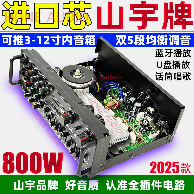 [Haitao] High-Power Home Power Amplifier Bluetooth 5.4 Shocking Effect K Song EQ Balancer Tuning 12V