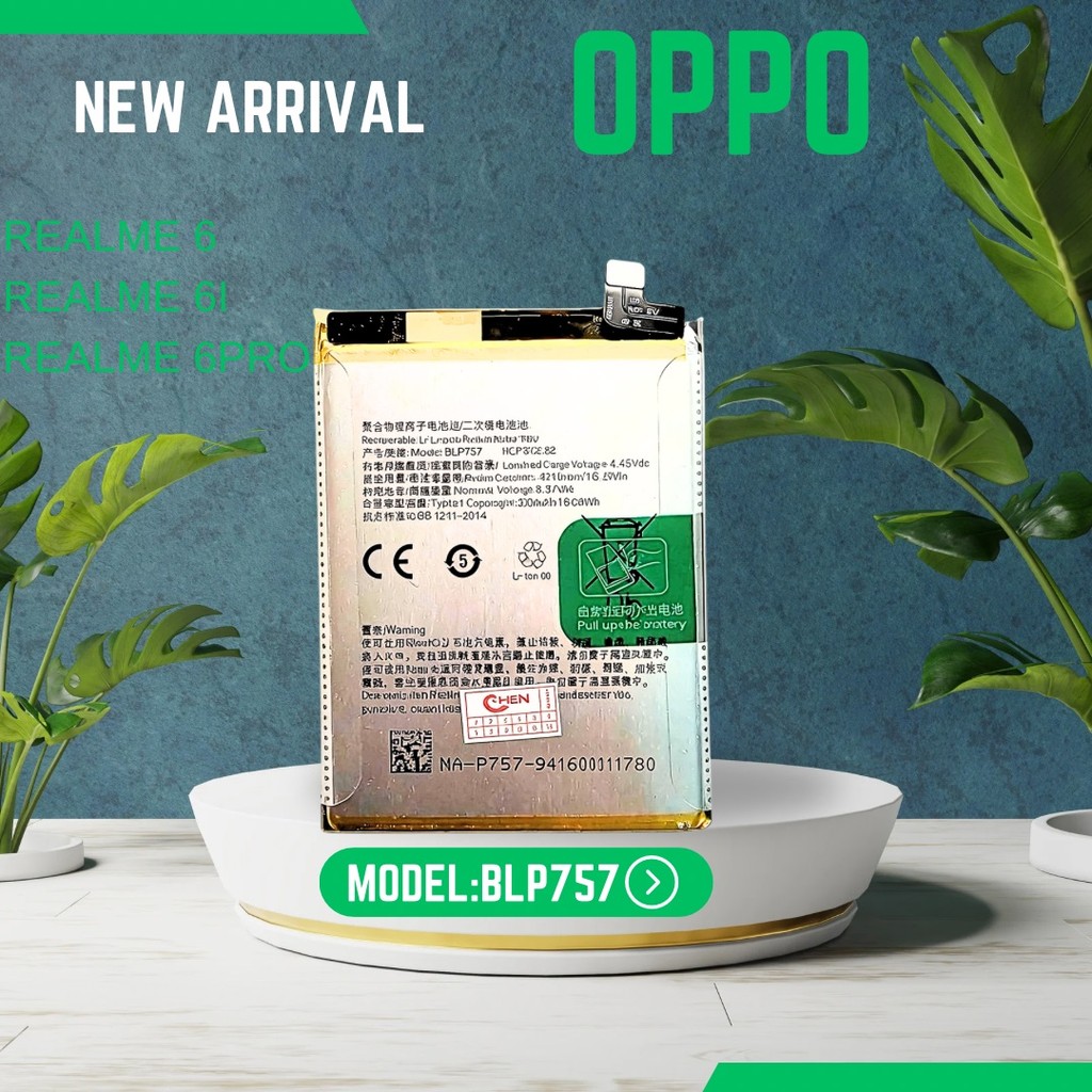 แบตเตอรี่ Realme Realme 6/ 6pro  ใช้สำหรับเปลี่ยน รับประกัน 3 เดือน พร้อมจัดส่ง BLP757ฟรีเครื่องมือ