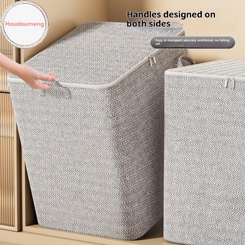 Houdoumeng 220L ขนาดใหญ่กล่องเก็บกระเป๋าสําหรับเสื้อผ้าขนาดใหญ่ตะกร้าซักผ้าพร้อมฝาปิดตู้เสื้อผ้าพับได้คอนเทนเนอร์สําหรับห้องนอนตู้เสื้อผ้า TH