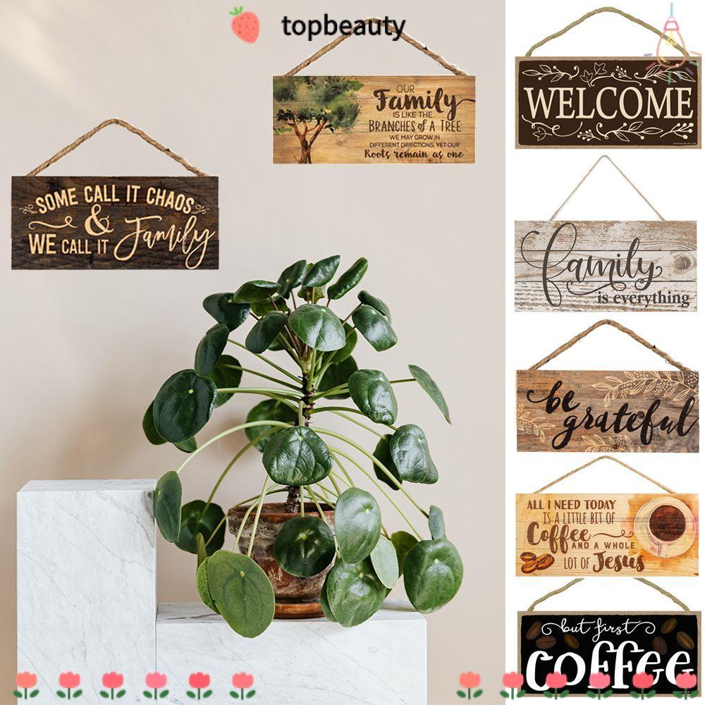 Topbeauty ป้ายต้อนรับ Rustic Sweet ตกแต่งแขวน Wall Pediments ไม้