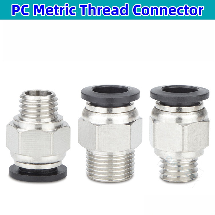 นิวเมติก Quick Fitting PC Connector Air ท่อ Joint 6/8/10/12 มม.M6 M8 M10 M12 ด้ายเมตริก Coupler