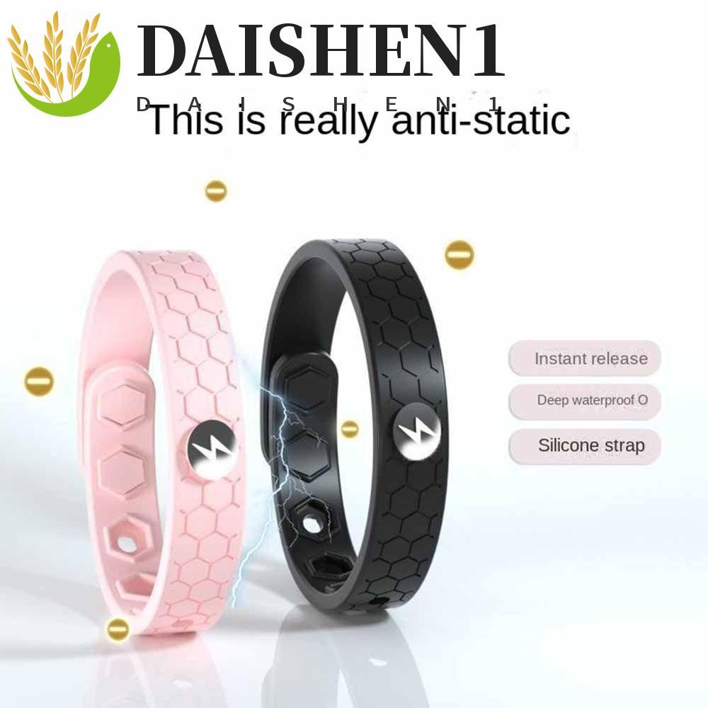 ดาISHEN1 สายรัดข้อมือป้องกันไฟฟ้าสถิตย์ ซิลิโคนกันเหงื่อประจุลบ ไร้สาย