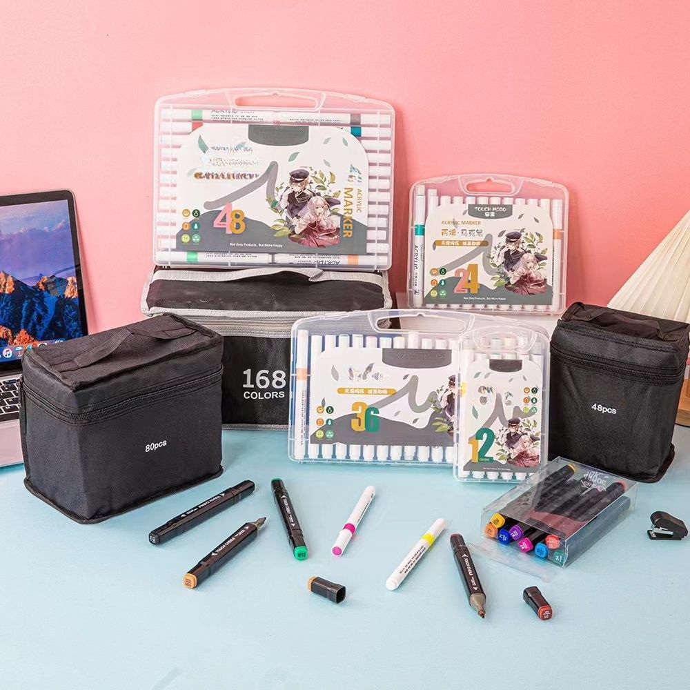ปากกามาร์คเกอร์ Marker สีอะคริลิค 2 หัว สีคมชัด รูปที่ 7