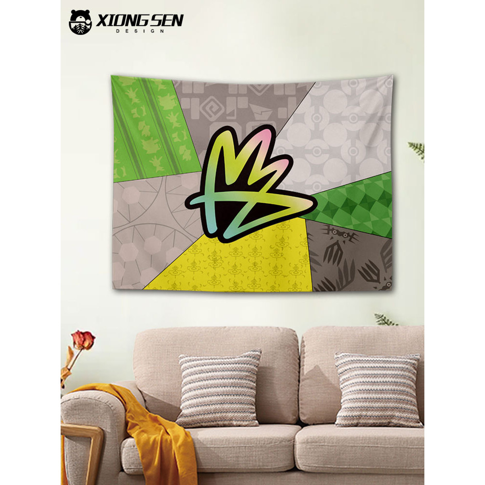 Pokémon Pokémon Legend ZA Game Super Z Team Logo Combat Meeting Tapestry ผนังตกแต่งภาพวาดพื้นหลังผ้า