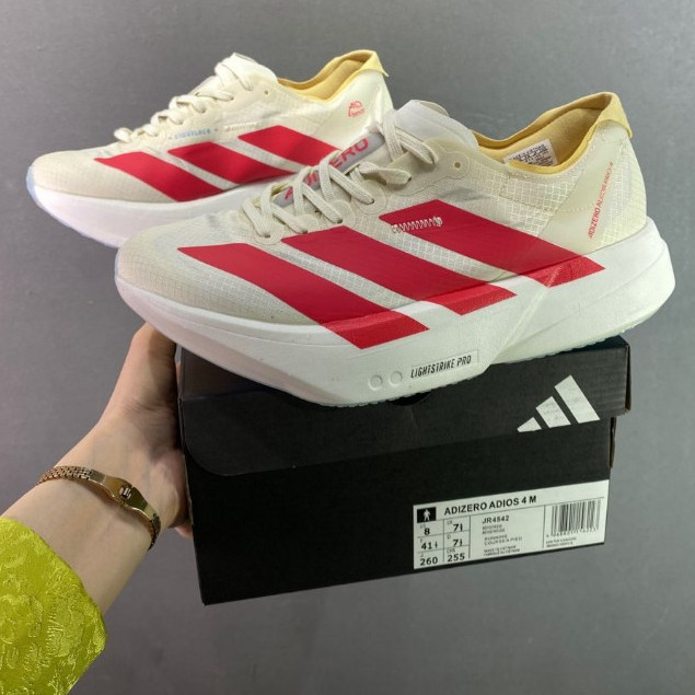 Adizero Pro 4 รองเท้าวิ่งผู้ชายและผู้หญิงแผ่นคาร์บอน Adizero EVO SL รองเท้ากีฬา JR4542