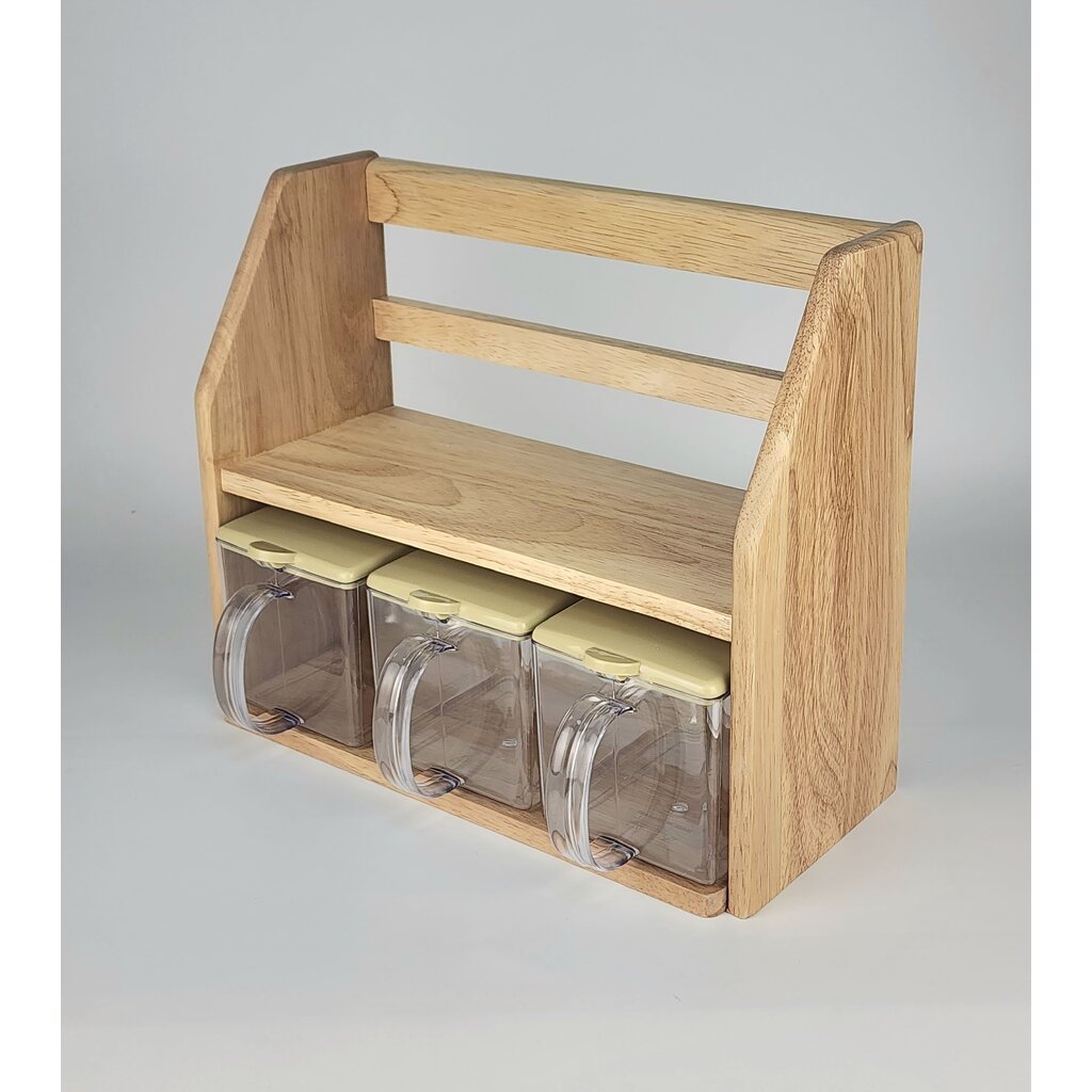 MINIWOODชั้นวางของ ที่วางเครื่องปรุง 2ชั้น Mini Shelf (กล่องใส)
