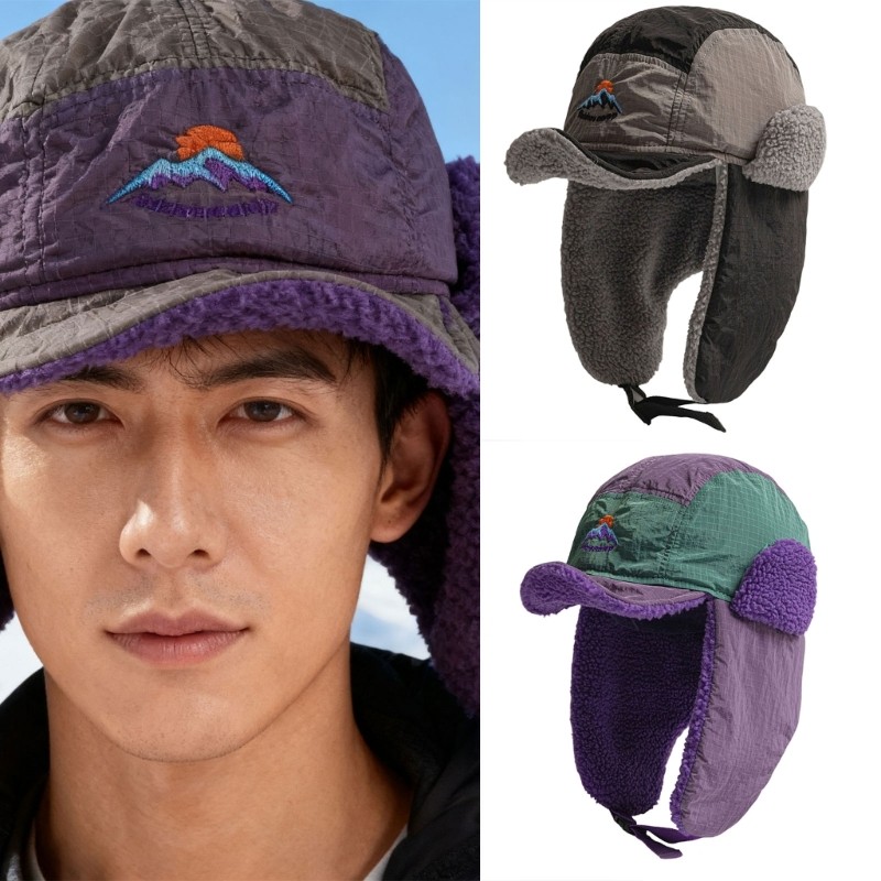 YOI Ushanka หมวก Trapper หมวกสไตล์สําหรับกลางแจ้ง Thicken หมวก Ushanka หมวกสภาพอากาศเย็นฉนวนกลางแจ้ง