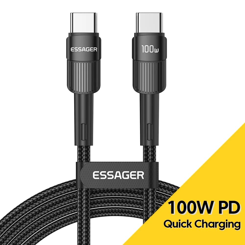 Essager 100W C To C Type C สาย USB C PD Fast Charging Charger สายไฟ