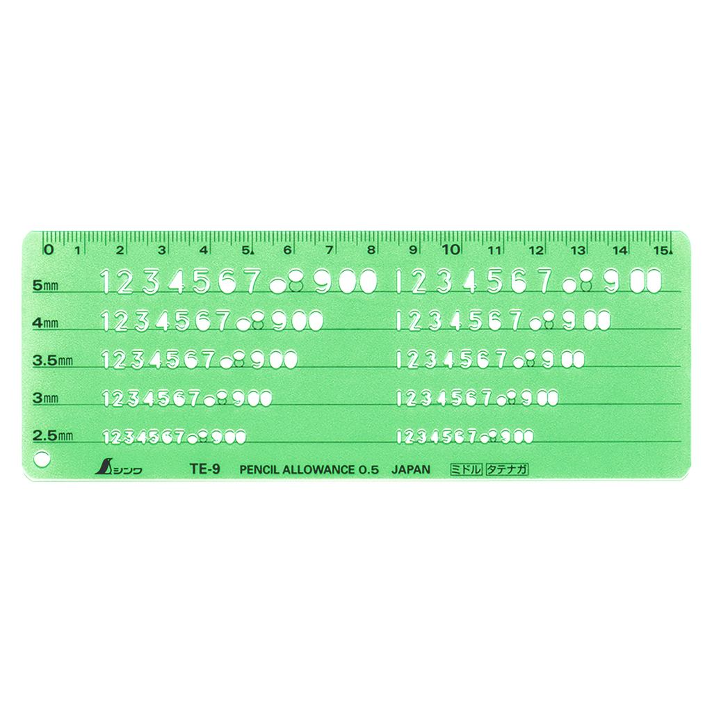 Shinwa Sokutei Template Number Symbol Ruler TE-9 66016