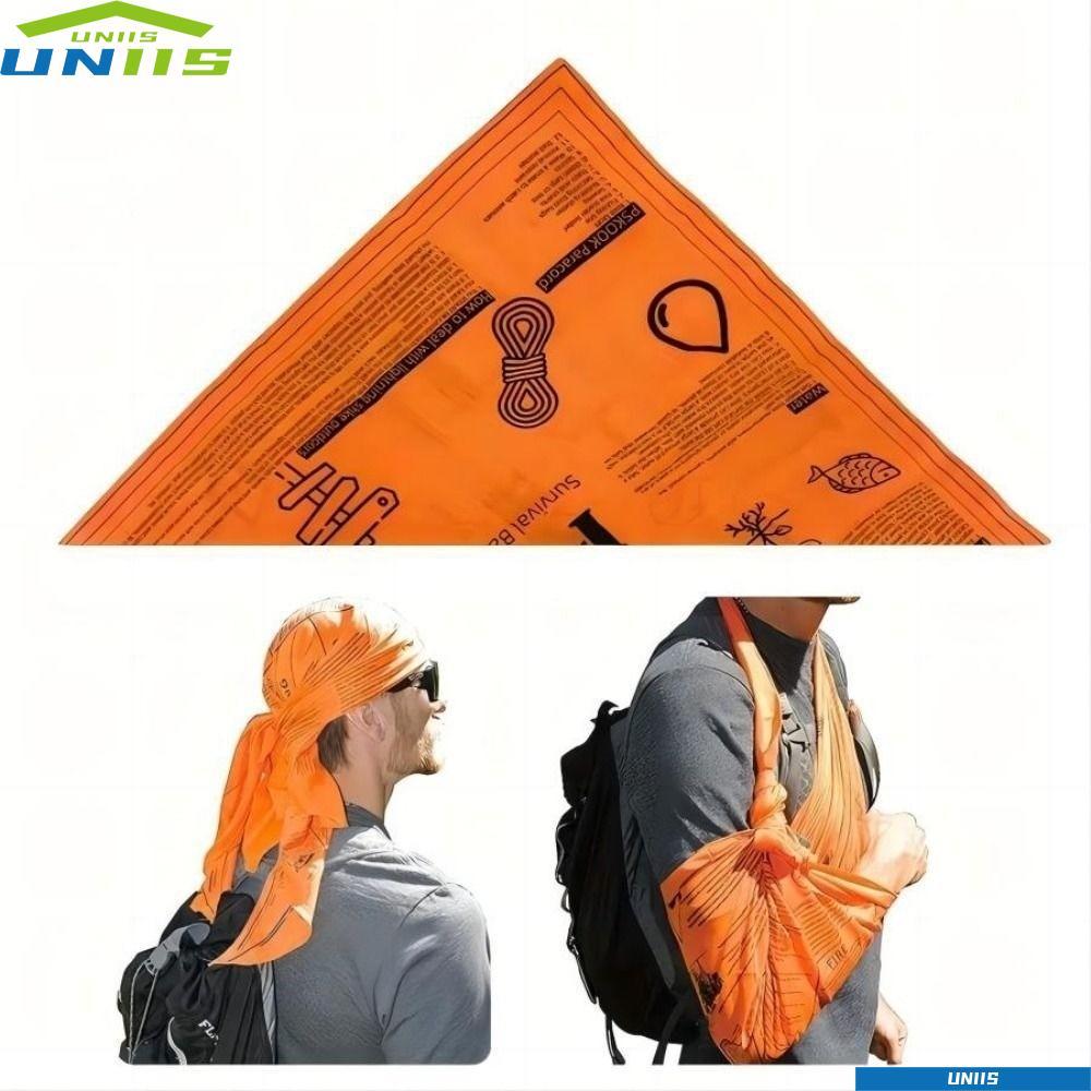 UNIIS Camping Bandana, Breathable High Vis ผ้าพันคอสีส้ม,ป้องกันคอผ้าฝ้าย EDC เครื่องมือชุดฉุกเฉิน