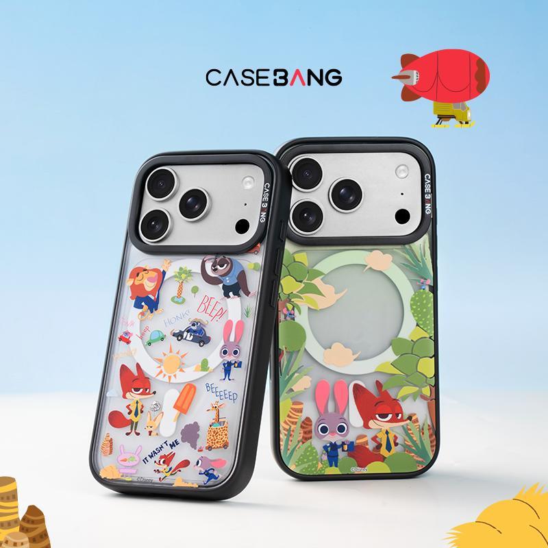 CASEBANG Zootopia ด้านหลังแม่เหล็กแบบถอดเปลี่ยนได้ เคสโทรศัพท์ กันกระแทก เข้ากันได้กับ iPhone 15-17
