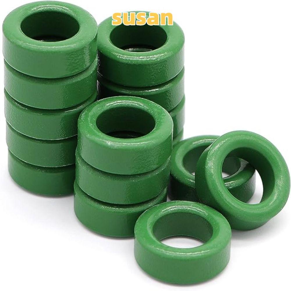 SUSAN Toroid Ferrite Core, Ferrite Chokes Ring Power Transformer, Metal Green 22mm x 14mm x 8mm