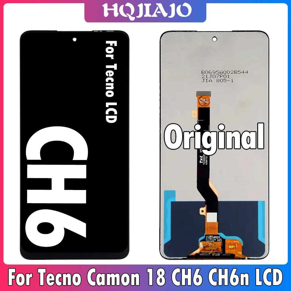 6.8 นิ้วสําหรับ Tecno Camon 18 Ch6n จอแสดงผล LCD Touch Screen Assembly Glass Digitizer สําหรับ Tecno