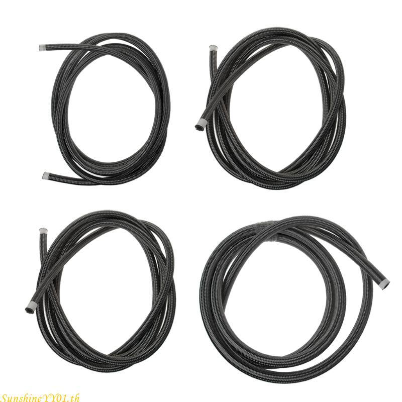 SUN Universal Nylon Steel Braided Brake Hose AN4 AN6 AN8 AN10 Gas Oil Fuel Line Hose