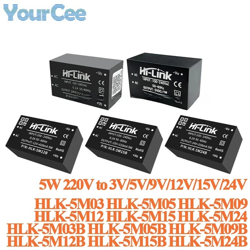 5W 220V ถึง 5 V/3.3 V/9/12 V/15 V/24 V AC ถึง DC ขั้นตอนลง Buck แหล่งจ่ายไฟโมดูล HLK-5M03 HLK-5M05 H