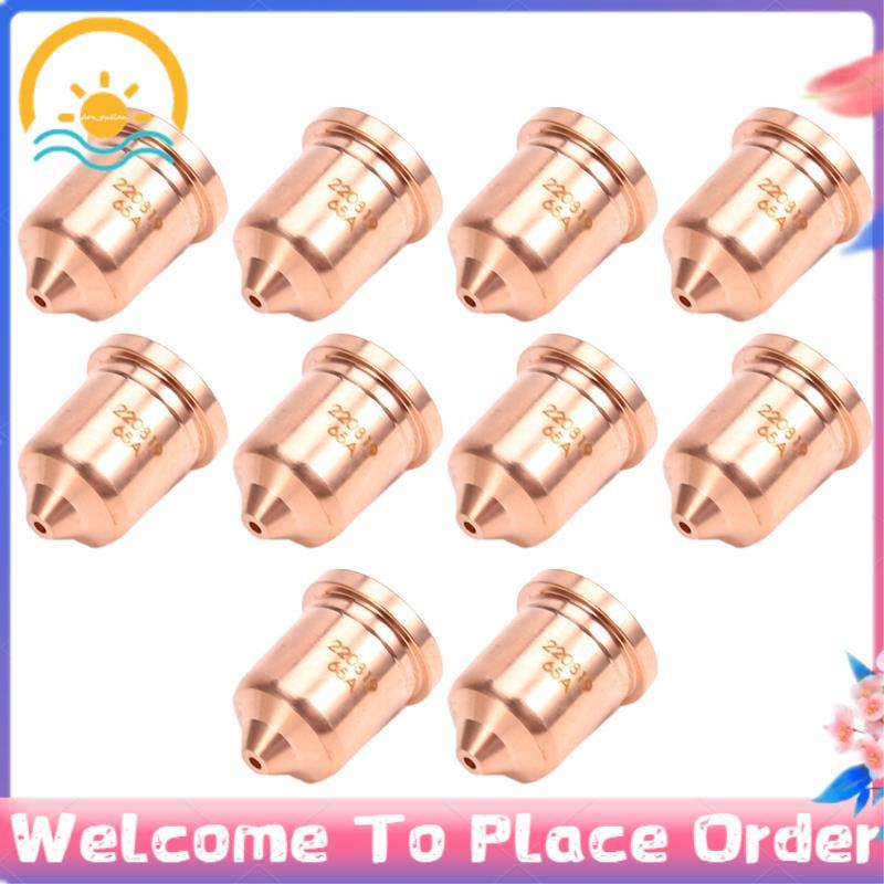 10ชิ้น 220819 65A หัวฉีด Fit สําหรับวัสดุสิ้นเปลืองไฟฉายตัดพลาสม่า 65/85/105