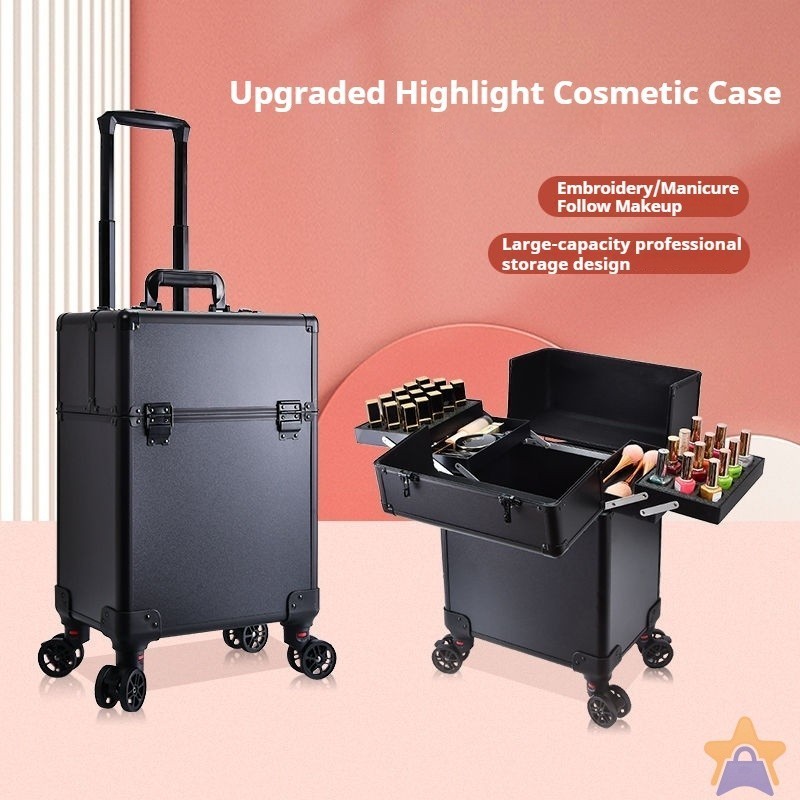Professional makeup artist makeup box with large capacity and password lock nail art tool box 化妝箱大容量