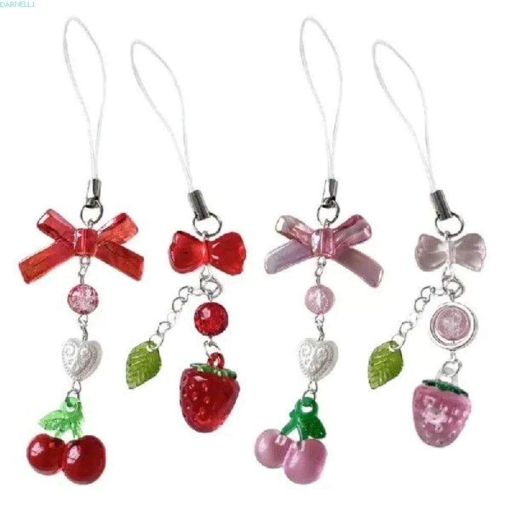 DARNELL1 Red Cherry Goblin Chain, Spice Girl Style Aesthetic Strawberry Goblin Chain, Bag Decorative