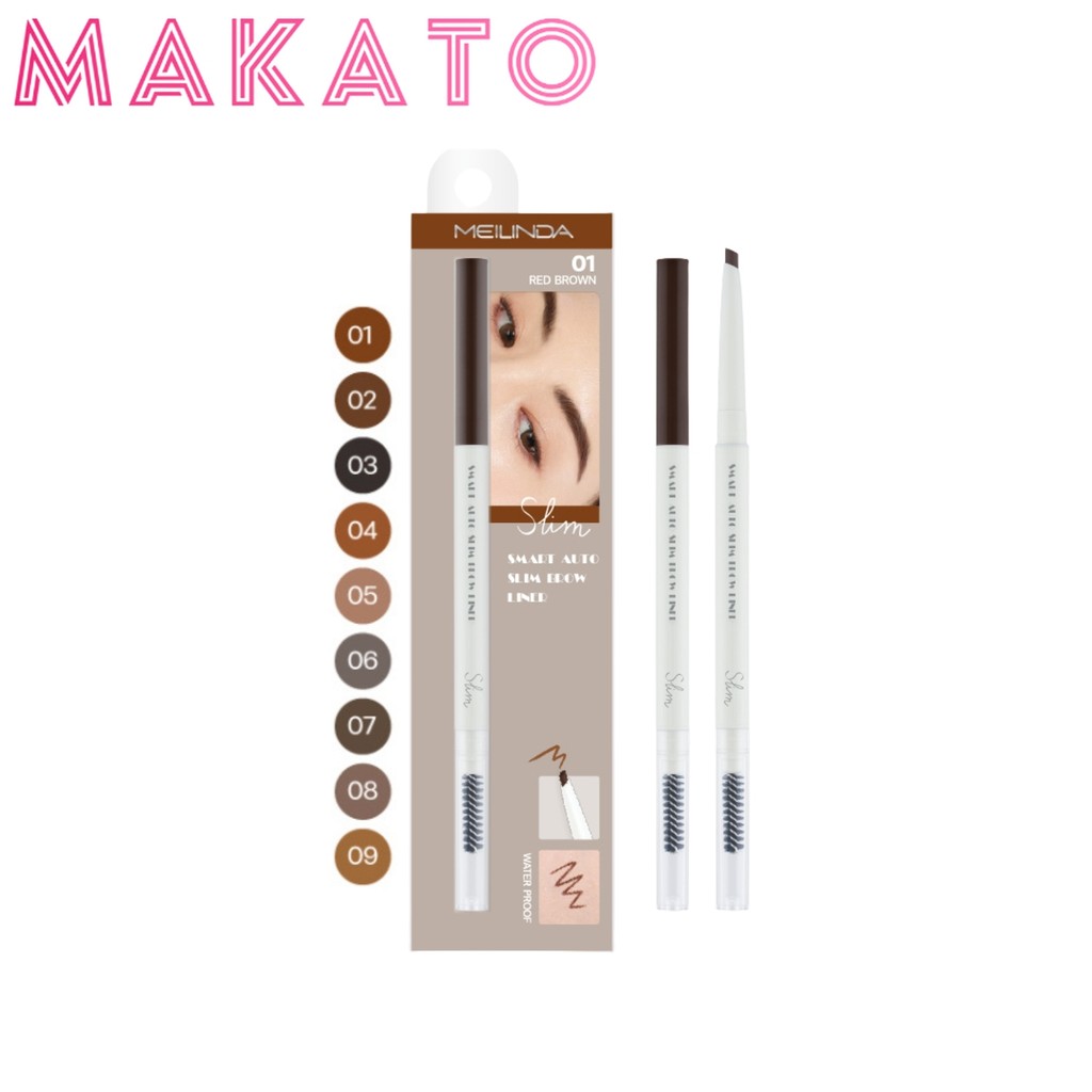 MEILINDA Smart Auto Slim Brow Liner เมลินดา ดินสอ เขียนคิ้ว เส้นคม เขียนง่าย ติดทน กันน้ำ 1 แท่ง