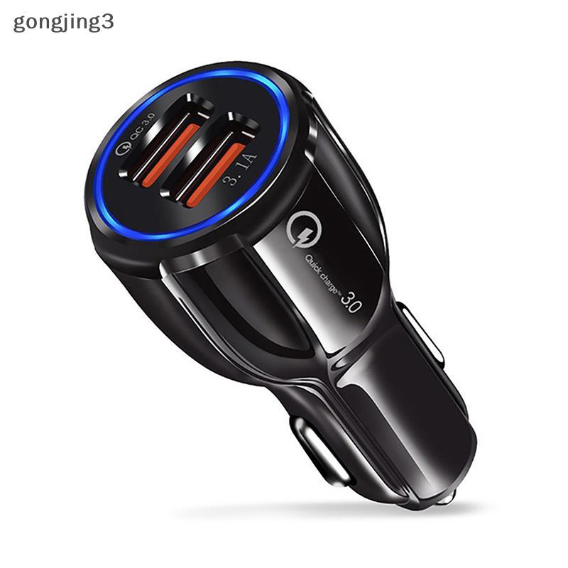 Gongjing3 USB Car Charger 3A 100W ประเภท C PD QC Fast ชาร์จอะแดปเตอร์โทรศัพท์สําหรับ 13 12 11 Pro Ma