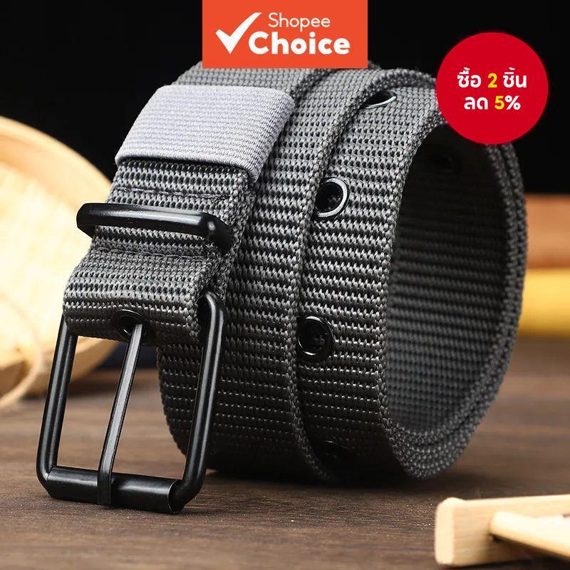 Mens Breathable Canvas Belt Black Pin Lock Buckle การออกแบบตาไก่อินเทรนด์ทนทานอเนกประสงค์สําหรับเดินป่า Gym Commute
