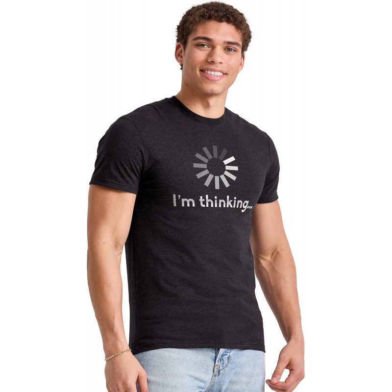 เสื้อยืดแขนสั้นผู้ชาย Hanes แบบEssentials ผลิตจากฝ้ายบริสุทธิ์ มาพร้อมลายกราฟิกทันสมัย COD O9XO