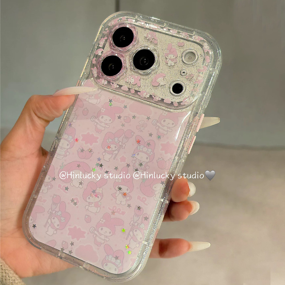 เคส Iphone พรีเมี่ยมเรซิ่น Hard Case Iphone 14 Pro Max Girly Dreamy Melody สายรัดข้อมือสร้อยข้อมือ Iphone 17 Pro Max Thicken Full Body กล้องสําหรับ iPhone 17 16 15 14 13 Pro Max ราคา ถูกที่สุด ดีลบีเคเค แกลเลอรีภาพที่ 2