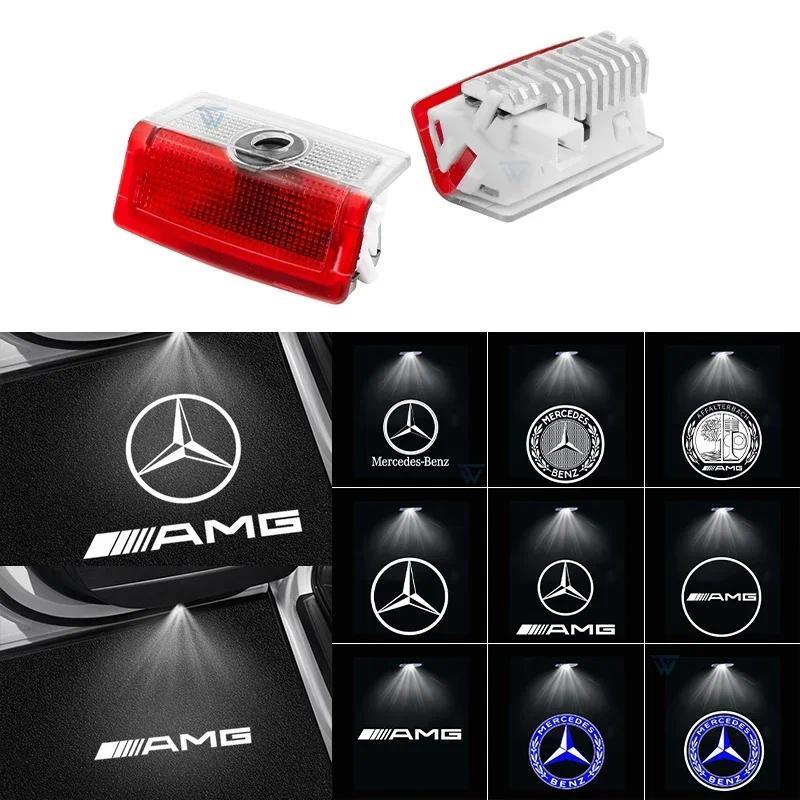 2x รถ Led โลโก้ประตูโปรเจคเตอร์โลโก้สําหรับ Mercedes Benz E W212 W213 W205 AMG W177 V177 W247 W176 GLA GLC X253 W246 X166 W166