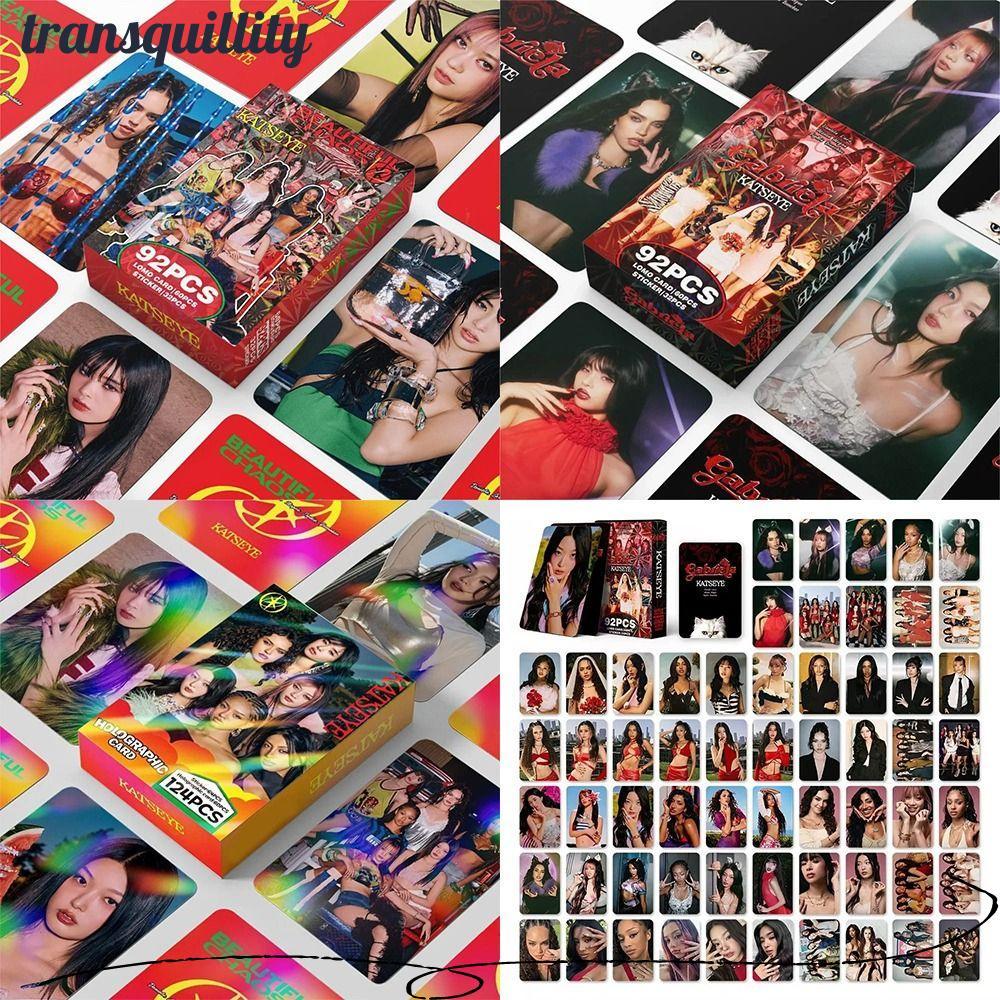 TRANSQUILLITY 92/124 ชิ้น KATSEYE การ์ดรูปถ่าย Lomo, BEAUTIFULCHAOS LARA DANA KATSEYE อัลบั้ม LOMO C