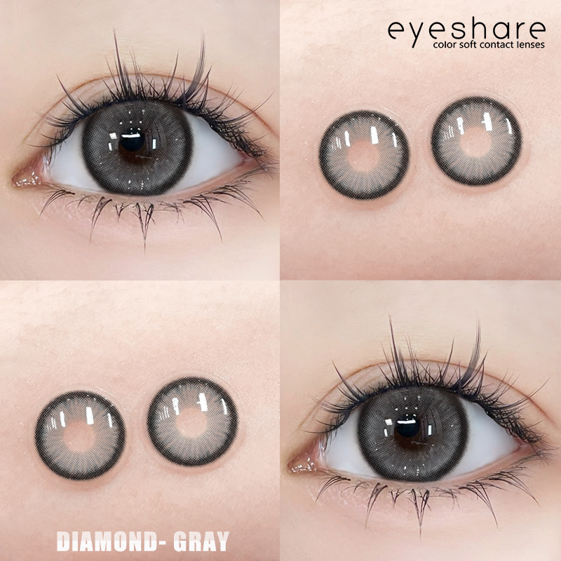 (COD) 2pcs DIAMOND คอนแทคเลนส์สี Eye Yearly 14.5 มม.นักเรียนสีเลนส์เครื่องสําอางสําหรับดวงตา Hydrati