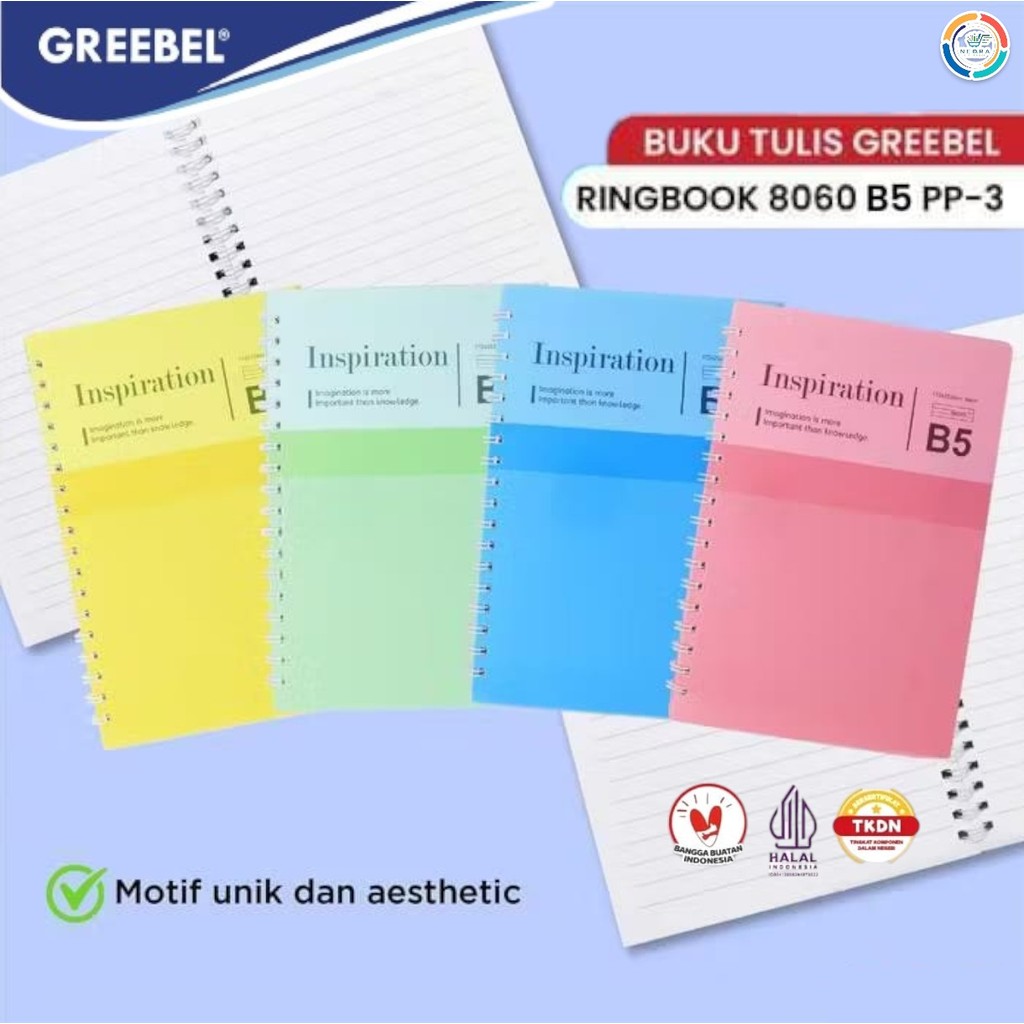 Greebel Ringbook RB-8060 B5 PP-3 / Agenda Planner Spiral Notebook 60 หน้า | @ 1หนังสือ