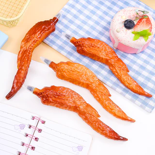 ปากกาลูกลื่นรูปทรงปีกไก่ย่าง 0.7 มม. สีดํารางวัลเครื่องเขียนนักเรียนสร้างสรรค์ WJ916