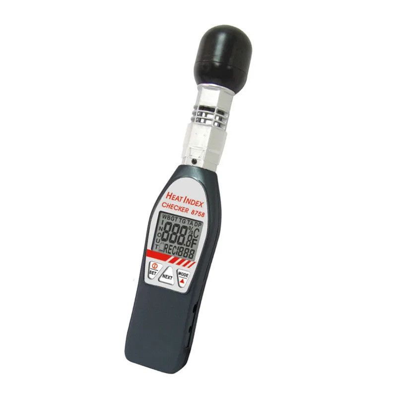 2026 AZ8758 เครื่องป้องกันโรคหลอดเลือดสมองความร้อน Handheld WBGT Meter อุณหภูมิเครื่องวัดความชื้น Bl