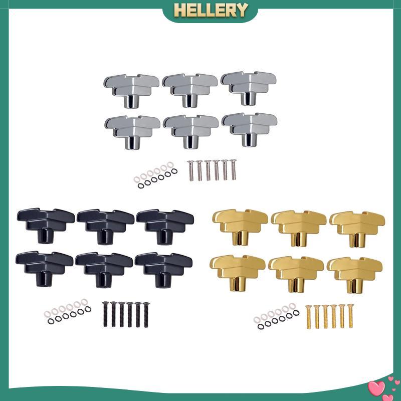 [HelleryTH] 6x Guitar Tuner Peg Tuner Head Replacement พร้อมสกรูสําหรับพื้นบ้านคลาสสิก