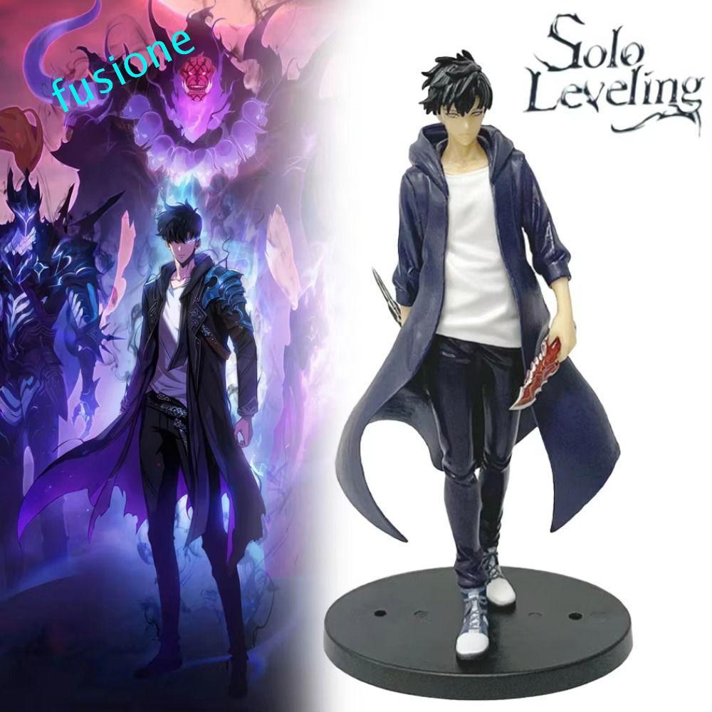FUSIONEDGE Sung Jinwoo Action Figure, ของเล่นเดสก์ท็อปเครื่องประดับ Solo Leveling Figure, แฟนของขวัญ