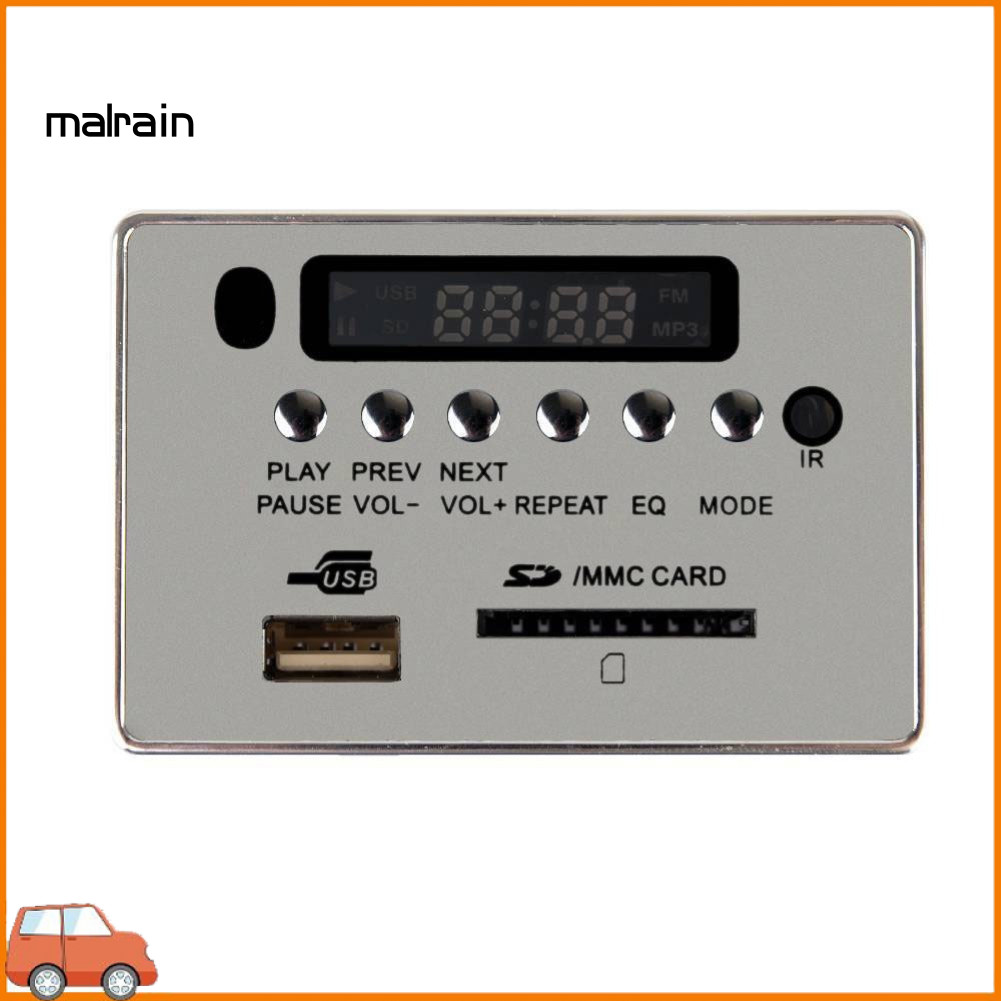 [Ma] 5/12V รถไร้สายบลูทูธที่รองรับ MP3 โมดูลถอดรหัส USB TF วิทยุ FM บอร์ดเสียง