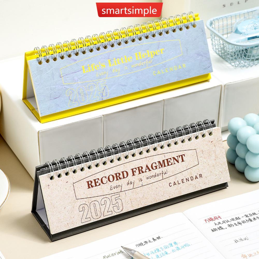 SMARTSIMPLE 2026 ปีใหม่สไตล์เรียบง่ายสด Mini ปฏิทินภาษาอังกฤษสีสัน Memo ปฏิทินเดสก์ท็อป Notepad ตกแต