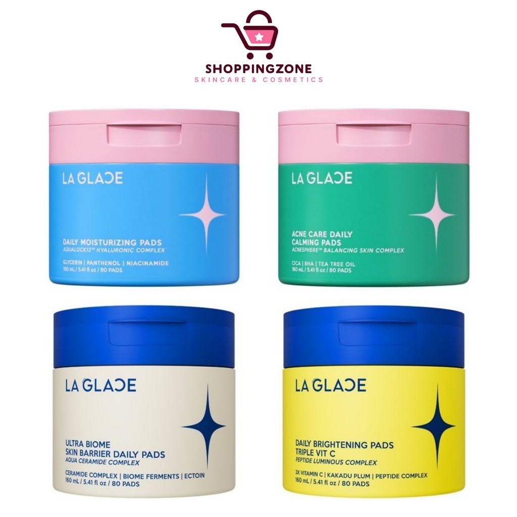 [1 กระปุก] LA GLACE Toner Pad Daily Moisturizing / Acne Care Pads / Skin Barrier / Triple Vit C โทนเนอร์ แพด ลากลาส