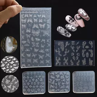 แม่พิมพ์ซิลิโคน รูปผีเสื้อ 3D สําหรับตกแต่งเล็บเจล UV DIY