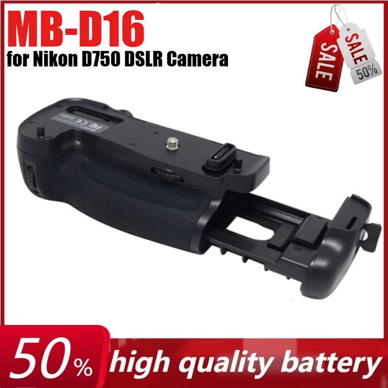 MB-D16 แบตเตอรี่แนวตั้ง Grip สําหรับ Nikon D750 กล้อง DSLR ทํางานร่วมกับแบตเตอรี่ EN-EL15 หรือแบตเตอ