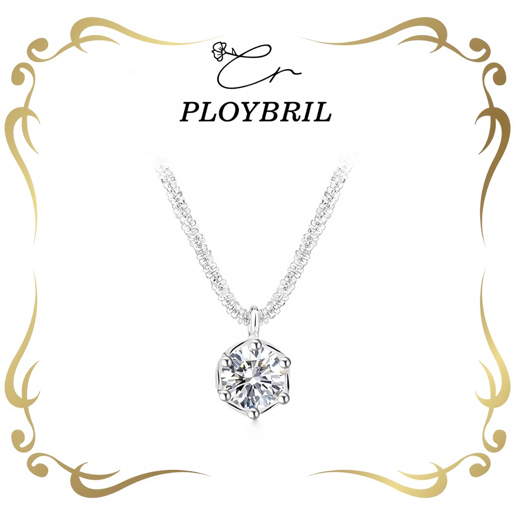 PLOYBRIL jewerly  กะรัตเพชร เชนไคล  สร้อยคอของผู้หญิง  (ของขวัญสำหรับแฟน) X067