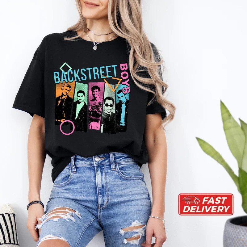 เสื้อยืด New Awakening Memory Street ปี 2026 เสื้อยืดวง Backstreet Boys (BSB) สไตล์ร็อก เสื้อเรโทรป๊อป เสื้อยืดโอเวอร์ไซ