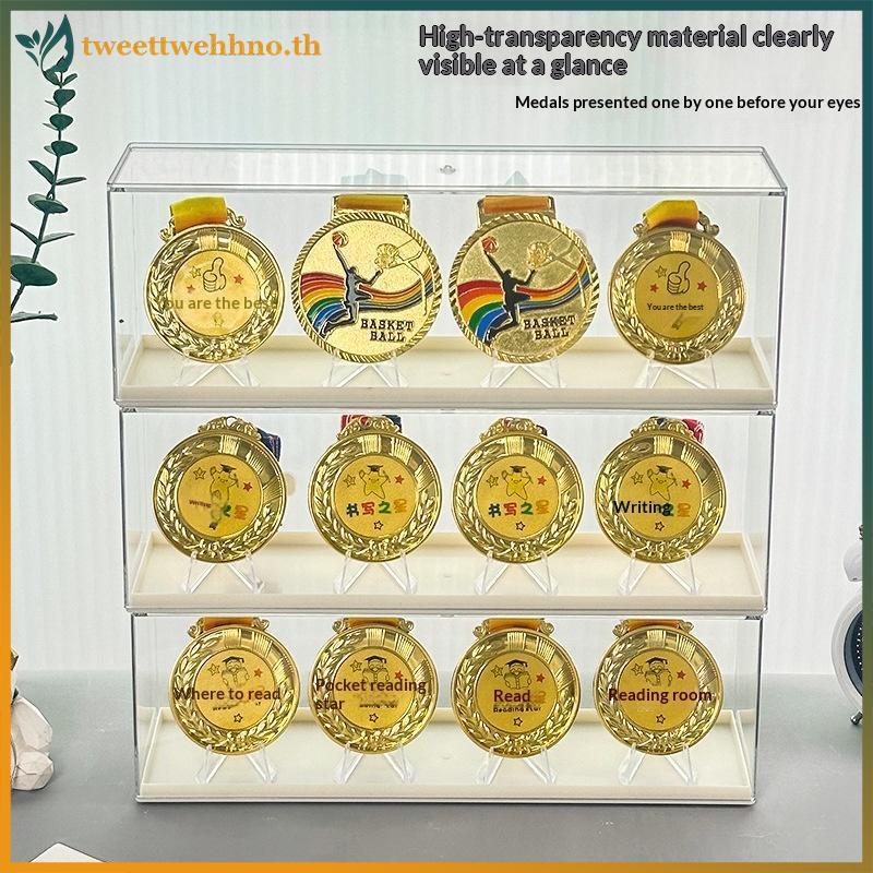 Tweettwehno 1 ชุดสี่เหลี่ยมพลาสติกกล่องเก็บเหรียญทองแสดง Ra สําหรับมาราธอน Runner รางวัลปลอดภัยองค์กรขนาดกะทัดรัด TH